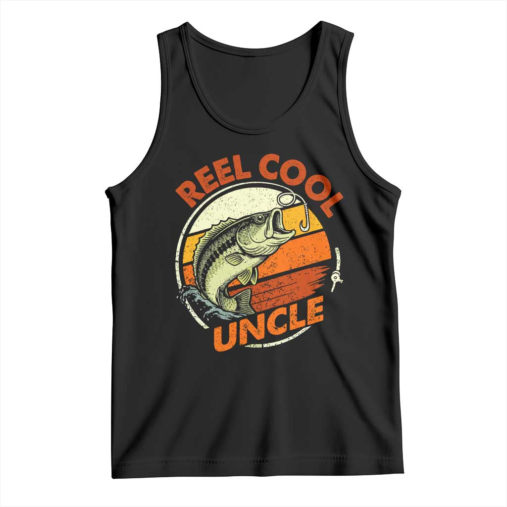 Uncle Fishing Tank Top Reel Cool Uncle Funny Fathers Day Fisherman TS10 Black Print Your Wear