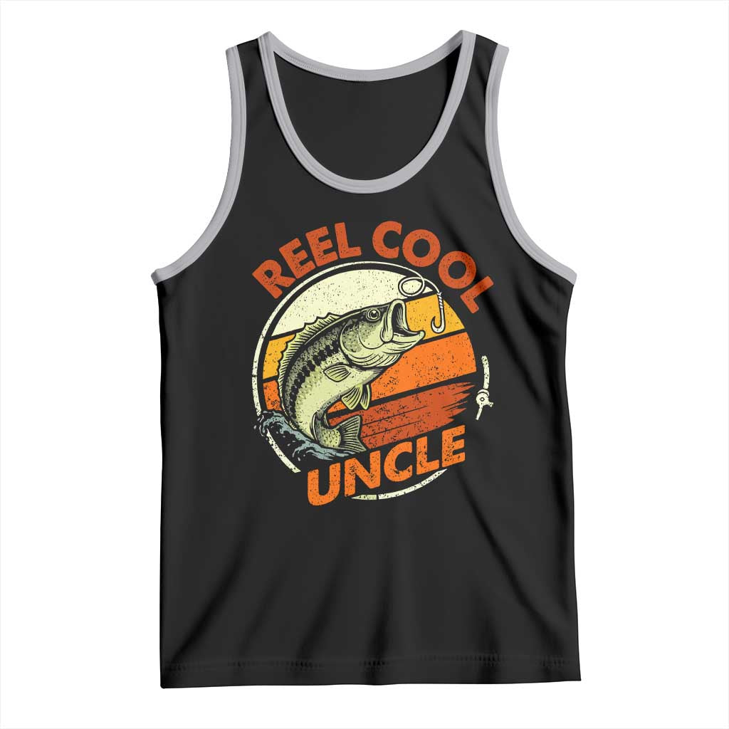 Uncle Fishing Tank Top Reel Cool Uncle Funny Fathers Day Fisherman TS10 Black Athletic Heather Print Your Wear