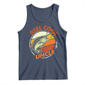 Uncle Fishing Tank Top Reel Cool Uncle Funny Fathers Day Fisherman TS10 Navy Print Your Wear