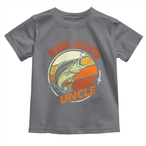 Uncle Fishing Toddler T Shirt Reel Cool Uncle Funny Fathers Day Fisherman TS10 Charcoal Print Your Wear