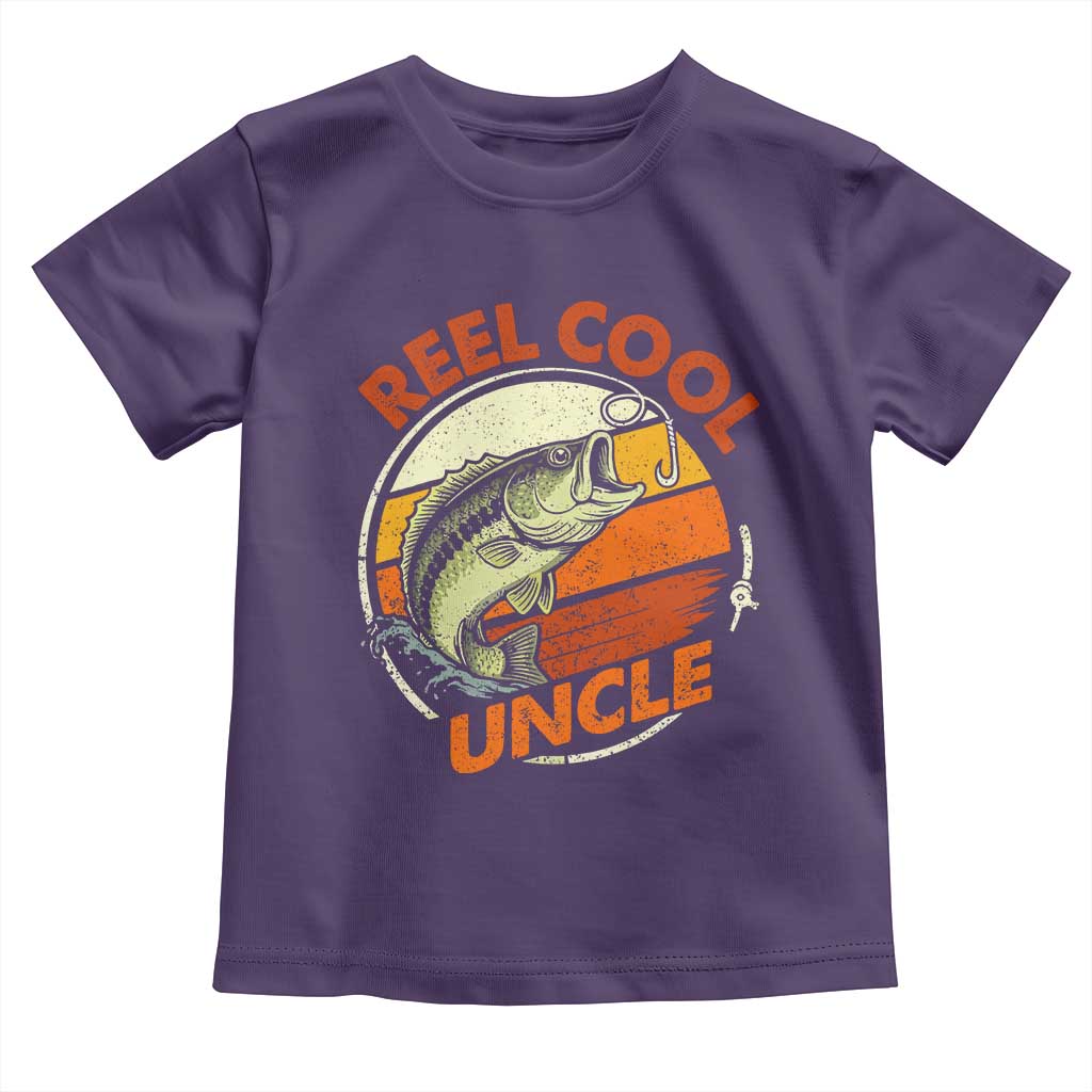 Uncle Fishing Toddler T Shirt Reel Cool Uncle Funny Fathers Day Fisherman TS10 Purple Print Your Wear