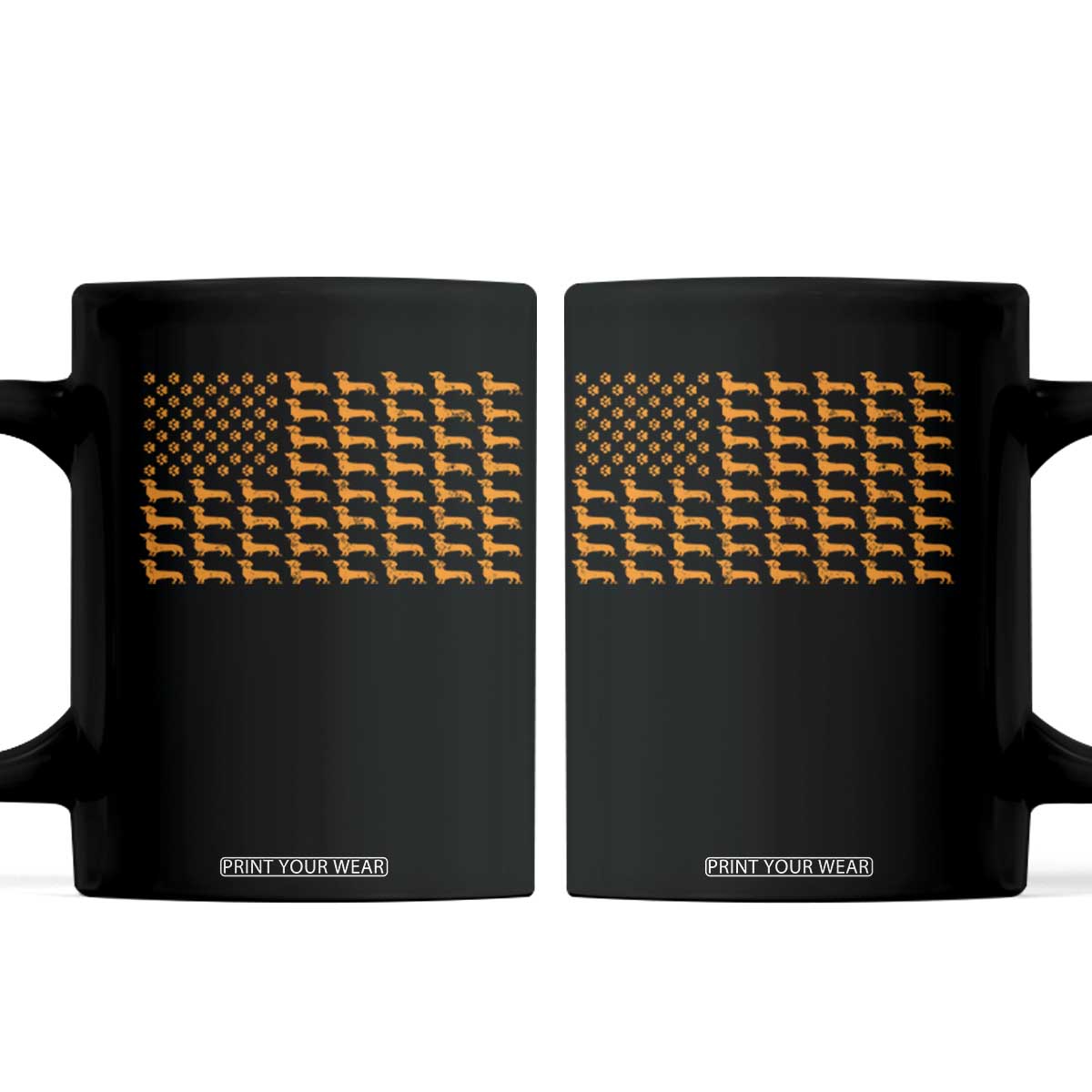 Vintage Dachshund Dad American Flag Coffee Mug Weiner Dog Fathers Day Gifts For Dog Lovers Dad TS10 Black Print Your Wear