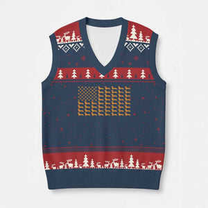 Vintage Dachshund Dad American Flag V-Neck Knit Sweater Vest Weiner Dog Fathers Day Gifts For Dog Lovers Dad TS10 Navy Red Print Your Wear