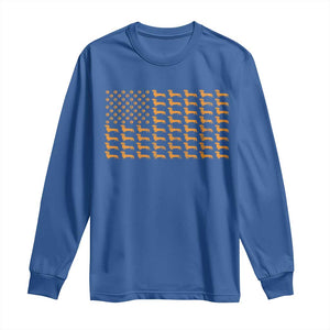 Vintage Dachshund Dad American Flag Long Sleeve Shirt Weiner Dog Fathers Day Gifts For Dog Lovers Dad TS10 Royal Blue Print Your Wear