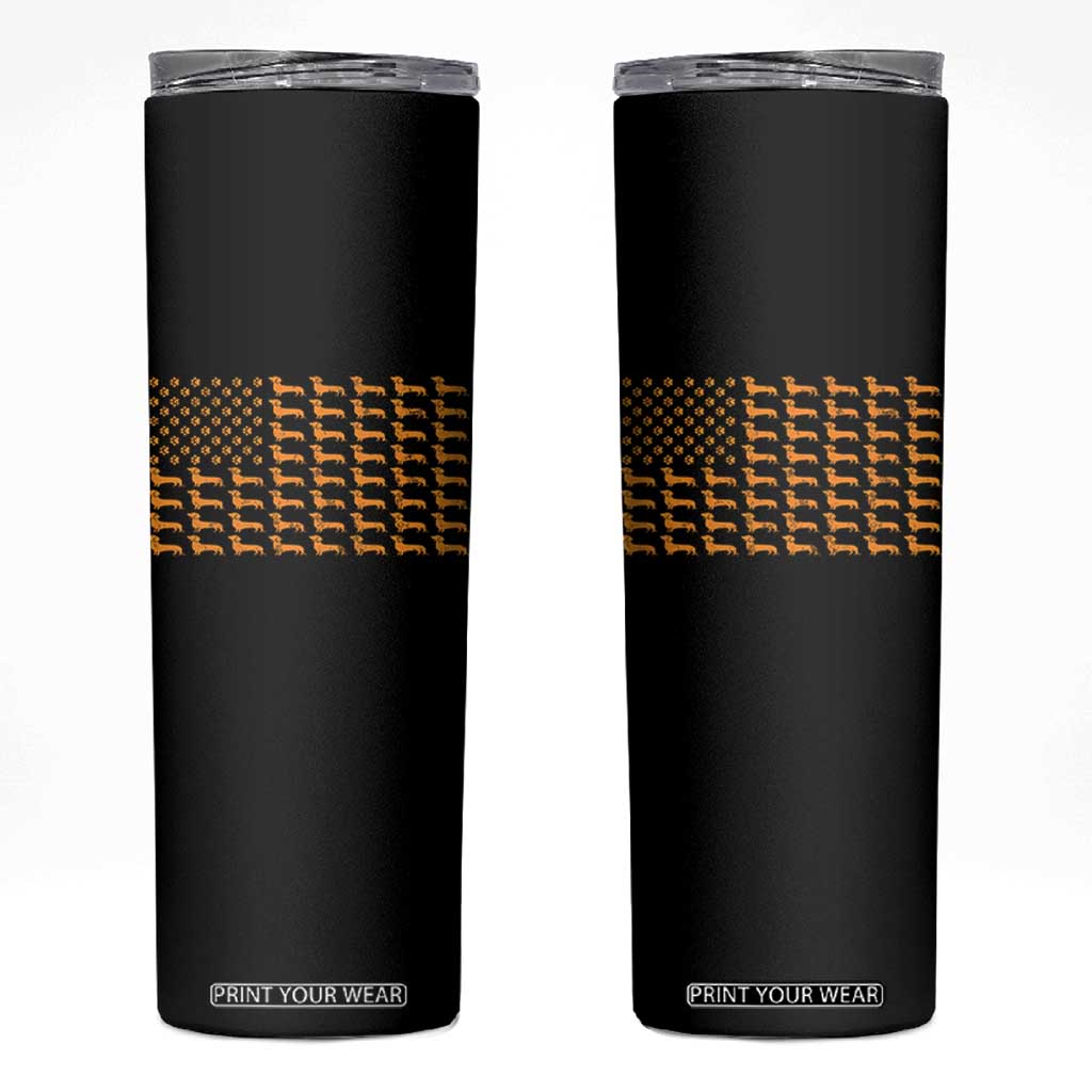 Vintage Dachshund Dad American Flag Skinny Tumbler Weiner Dog Fathers Day Gifts For Dog Lovers Dad TS10 Black Print Your Wear
