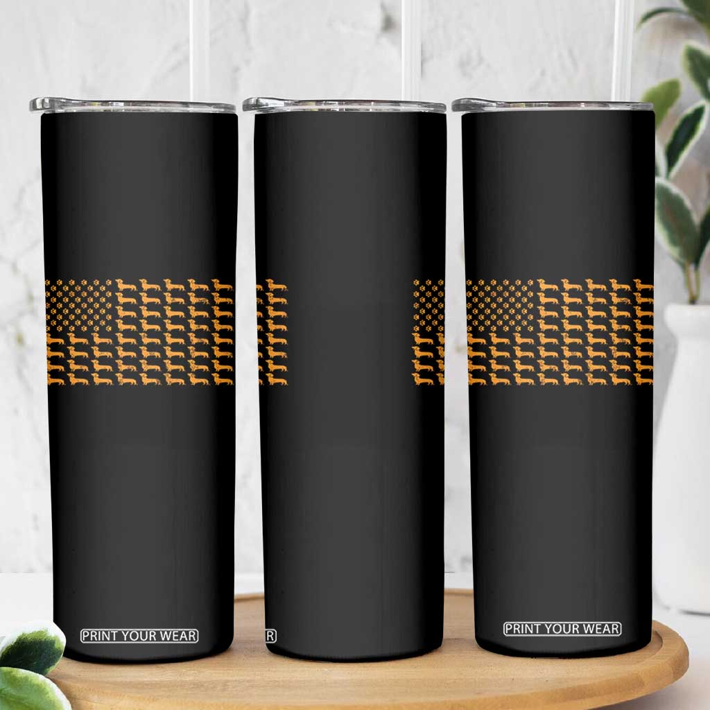 Vintage Dachshund Dad American Flag Skinny Tumbler Weiner Dog Fathers Day Gifts For Dog Lovers Dad TS10 Print Your Wear