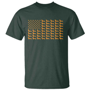 Vintage Dachshund Dad American Flag T Shirt Weiner Dog Fathers Day Gifts For Dog Lovers Dad TS10 Dark Forest Green Print Your Wear