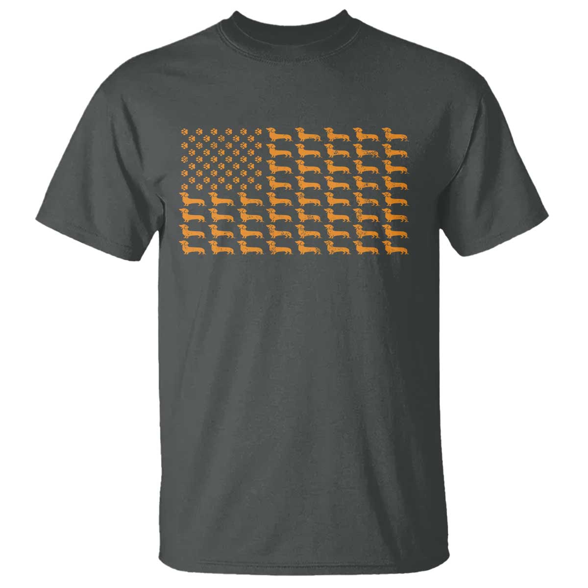 Vintage Dachshund Dad American Flag T Shirt Weiner Dog Fathers Day Gifts For Dog Lovers Dad TS10 Dark Heather Print Your Wear