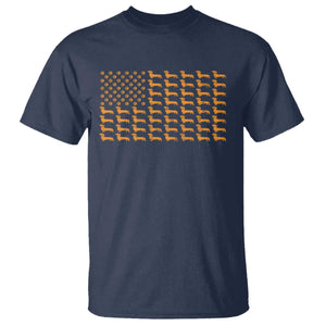 Vintage Dachshund Dad American Flag T Shirt Weiner Dog Fathers Day Gifts For Dog Lovers Dad TS10 Navy Print Your Wear
