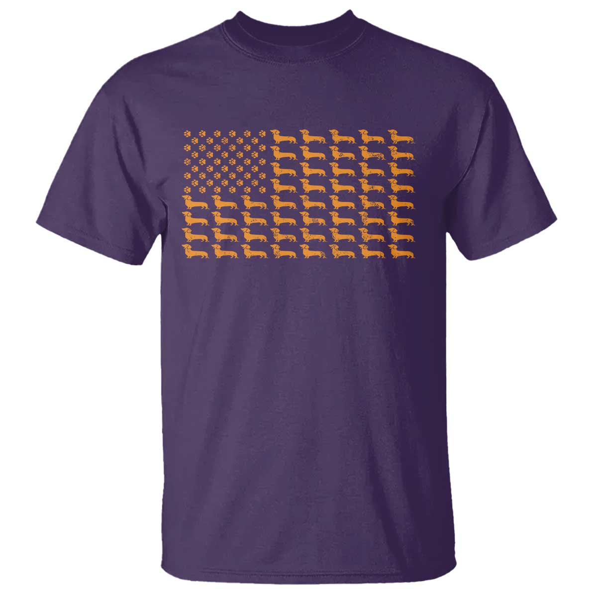 Vintage Dachshund Dad American Flag T Shirt Weiner Dog Fathers Day Gifts For Dog Lovers Dad TS10 Purple Print Your Wear