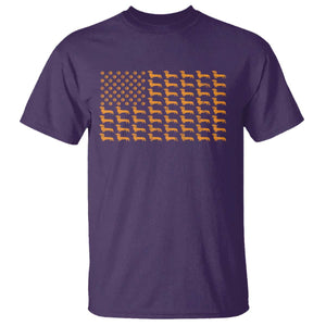 Vintage Dachshund Dad American Flag T Shirt Weiner Dog Fathers Day Gifts For Dog Lovers Dad TS10 Purple Print Your Wear