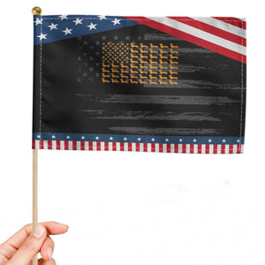 Vintage Dachshund Dad American Flag Patriotic Handheld Flag Weiner Dog Fathers Day Gifts For Dog Lovers Dad TS10 Distressed 8.2" × 5.5" Black Blue Print Your Wear