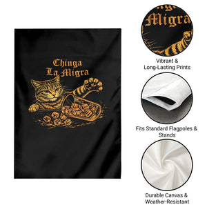 Chinga La Migra Garden Flag Retro Protest Subtle FDT Cat Meme TS10 Print Your Wear