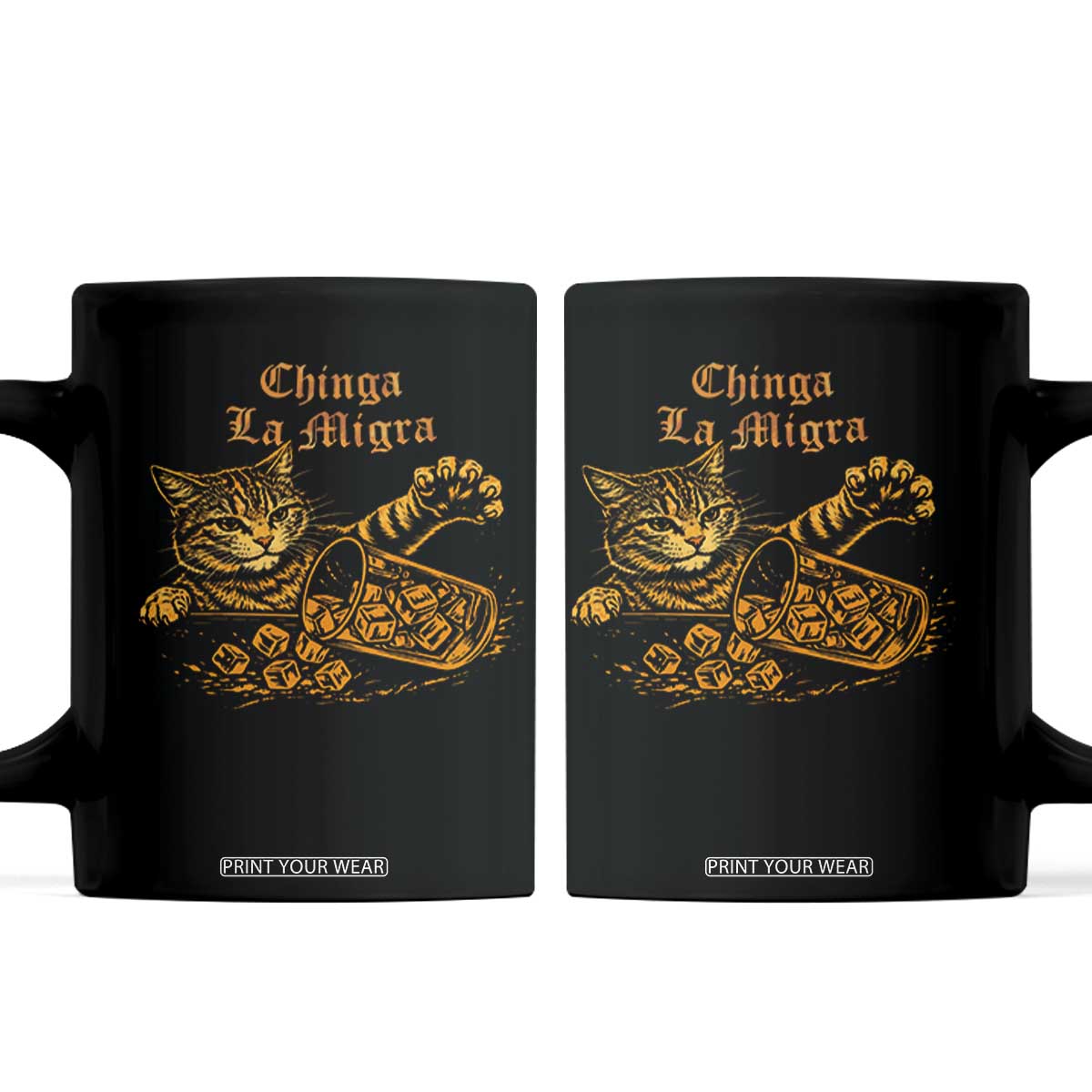 Chinga La Migra Coffee Mug Retro Protest Subtle FDT Cat Meme TS10 Black Print Your Wear