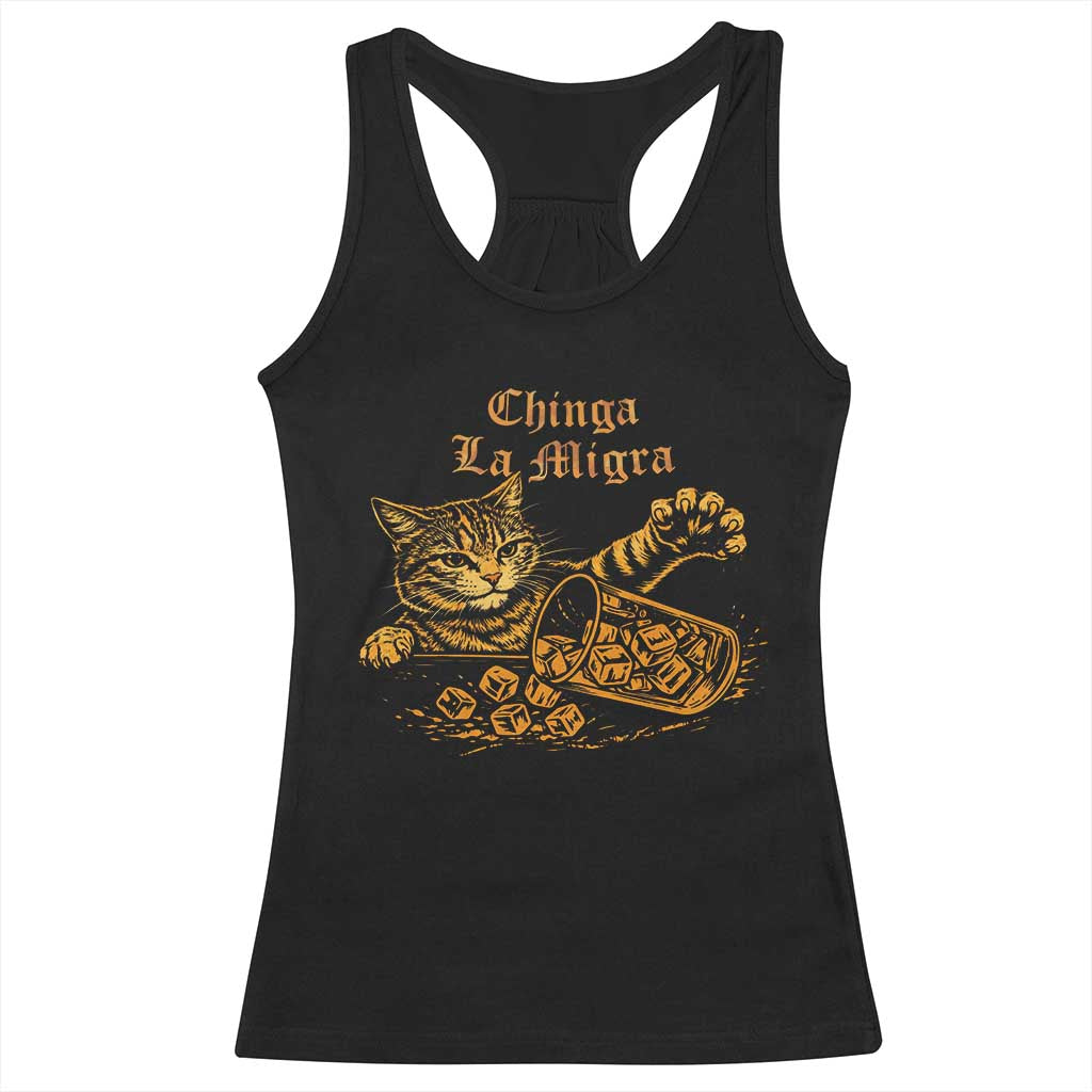 Chinga La Migra Racerback Tank Top Retro Protest Subtle FDT Cat Meme TS10 Black Print Your Wear