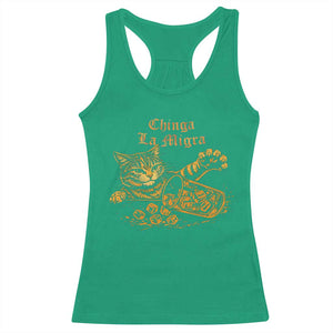 Chinga La Migra Racerback Tank Top Retro Protest Subtle FDT Cat Meme TS10 Irish Green Print Your Wear