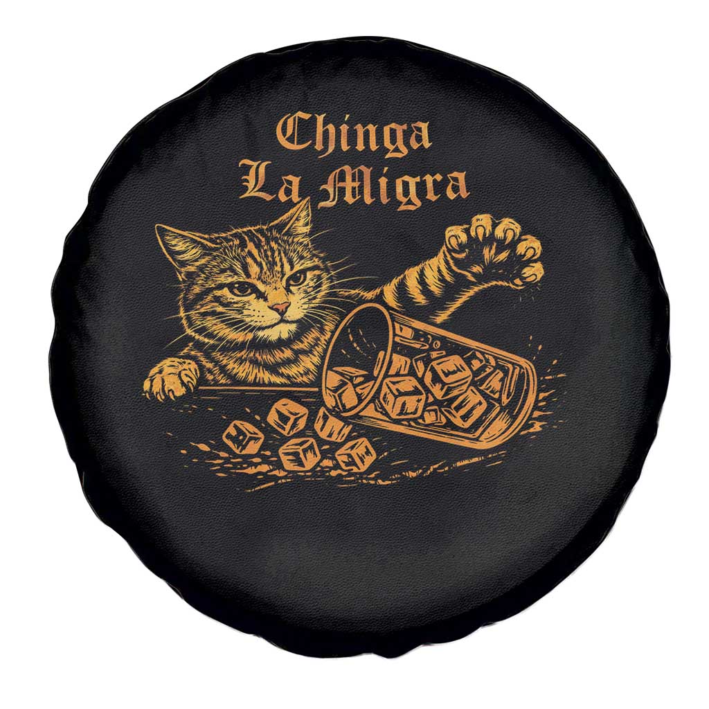 Chinga La Migra Spare Tire Cover Retro Protest Subtle FDT Cat Meme TS10 Print Your Wear
