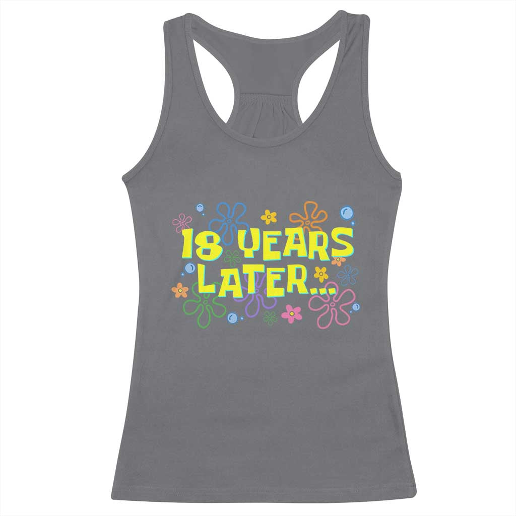 18 Years Later 18th Birthday Racerback Tank Top Eighteen Party Funny Meme TS10 Charcoal Print Your Wear