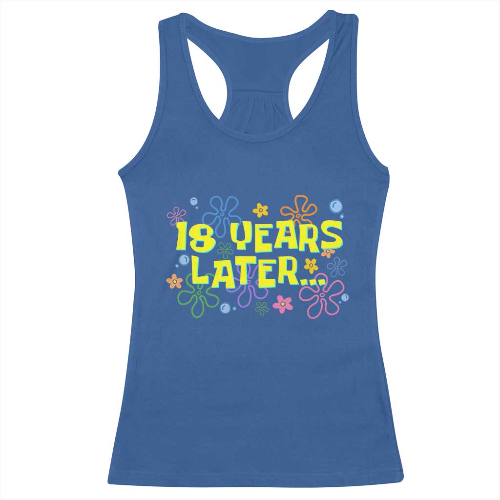 18 Years Later 18th Birthday Racerback Tank Top Eighteen Party Funny Meme TS10 Royal Blue Print Your Wear