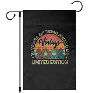 Vintage 2008 18th Birthday Gifts Garden Flag Limited Edition 18 Year Old Bday TS10 Black Print Your Wear