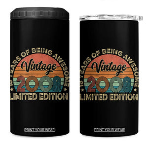 Vintage 2008 18th Birthday Gifts 4 in 1 Can Cooler Tumbler Limited Edition 18 Year Old Bday TS10 One Size: 16 oz Black Print Your Wear