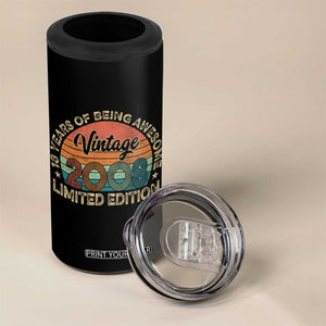 Vintage 2008 18th Birthday Gifts 4 in 1 Can Cooler Tumbler Limited Edition 18 Year Old Bday TS10 Print Your Wear