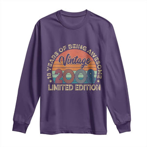 Vintage 2008 18th Birthday Gifts Long Sleeve Shirt Limited Edition 18 Year Old Bday TS10 Purple Print Your Wear
