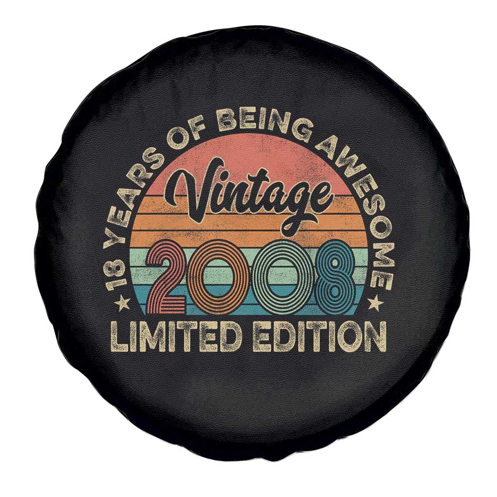 Vintage 2008 18th Birthday Gifts Spare Tire Cover Limited Edition 18 Year Old Bday TS10 Print Your Wear