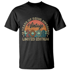 Vintage 2008 18th Birthday Gifts T Shirt Limited Edition 18 Year Old Bday TS10 Black Print Your Wear