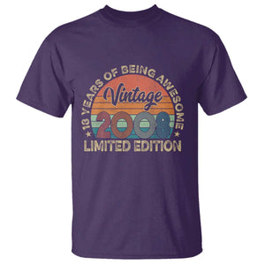 Vintage 2008 18th Birthday Gifts T Shirt Limited Edition 18 Year Old Bday TS10 Purple Print Your Wear