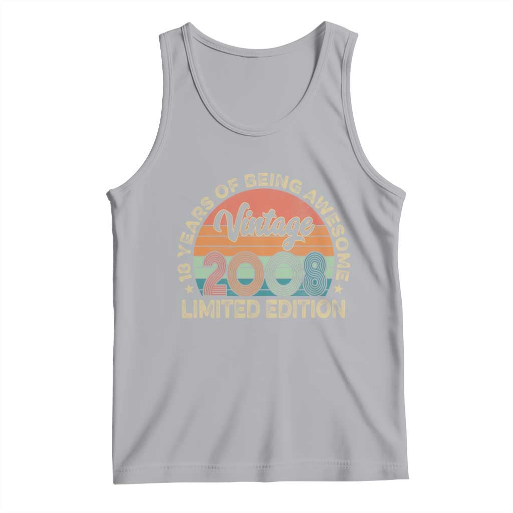 Vintage 2008 18th Birthday Gifts Tank Top Limited Edition 18 Year Old Bday TS10 Athletic Heather Print Your Wear