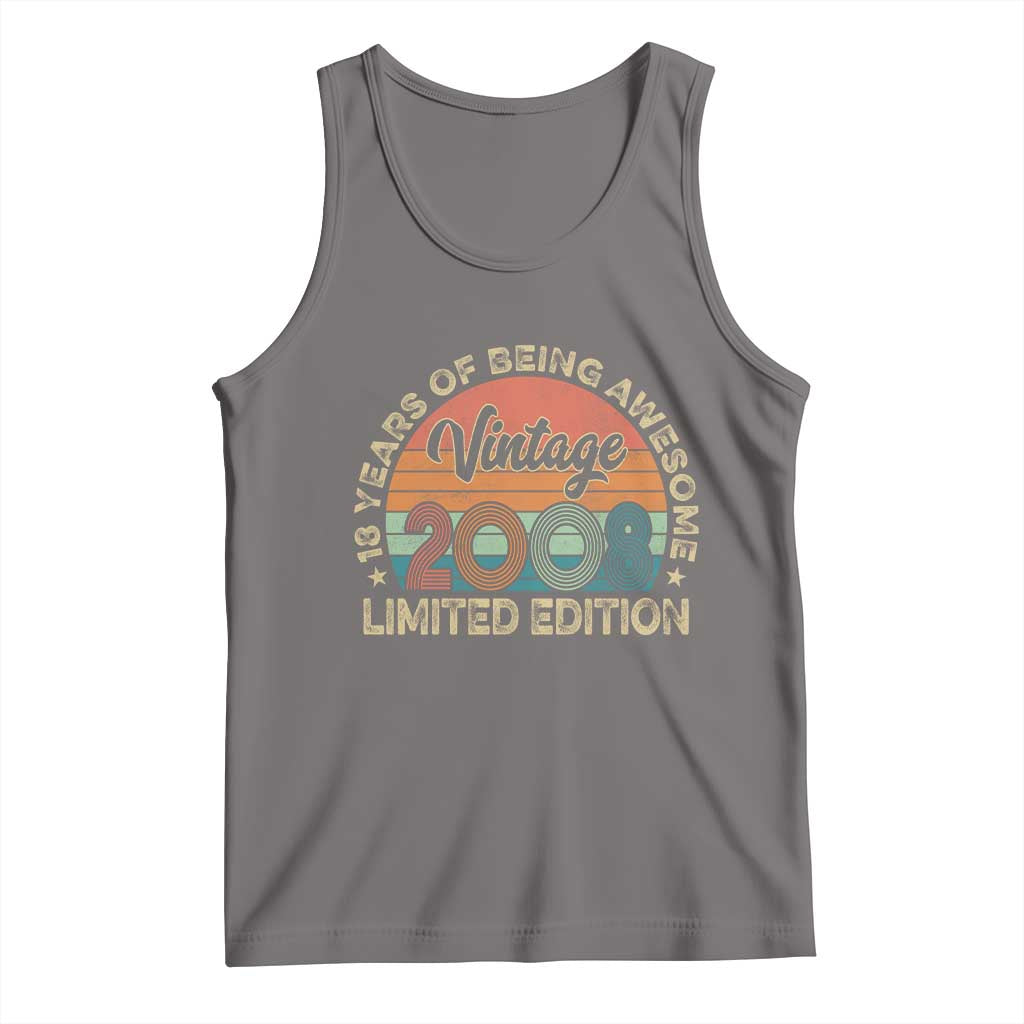 Vintage 2008 18th Birthday Gifts Tank Top Limited Edition 18 Year Old Bday TS10 Deep Heather Print Your Wear