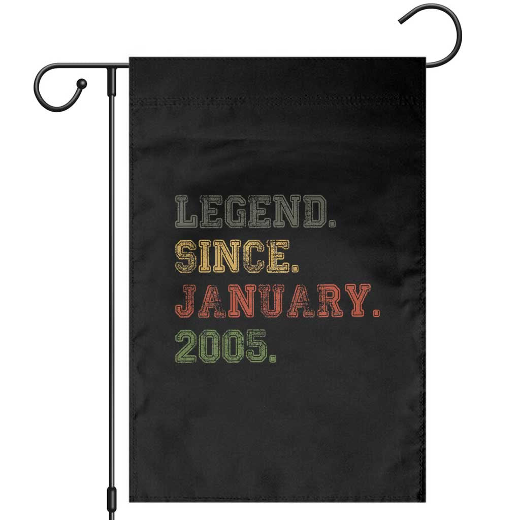 21st Birthday Gifts Garden Flag Retro 21 Years Old Legend Since January 2005 TS10 Black Print Your Wear