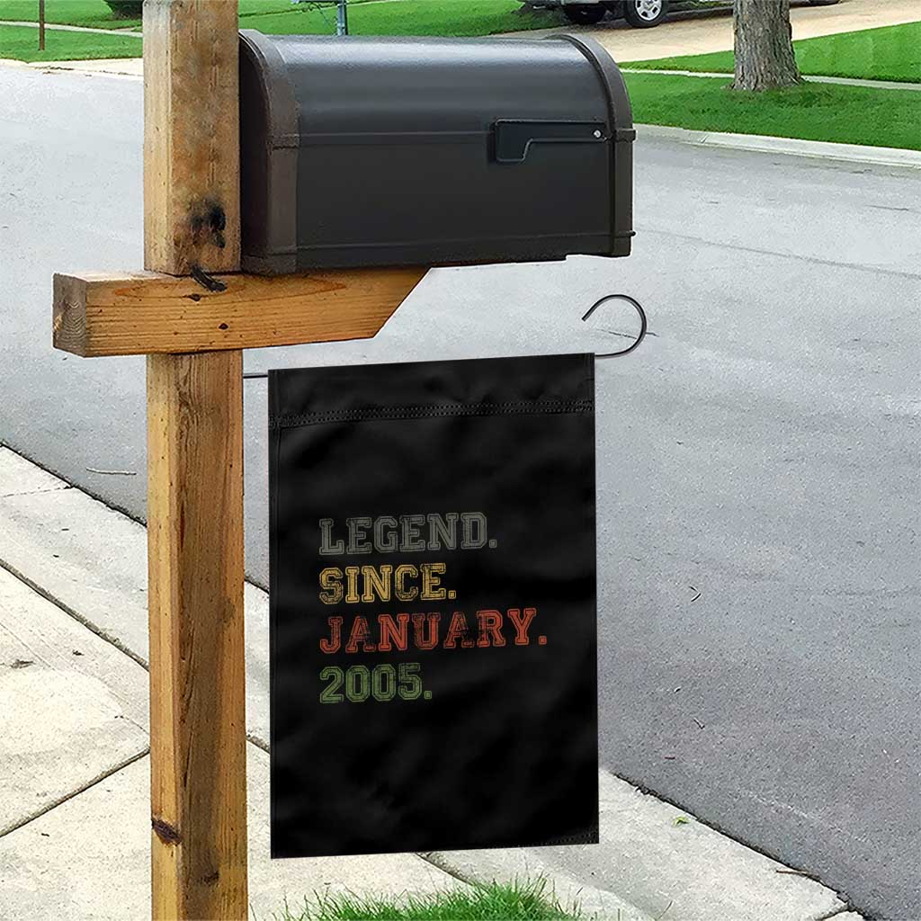 21st Birthday Gifts Garden Flag Retro 21 Years Old Legend Since January 2005 TS10 Print Your Wear
