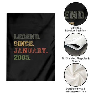 21st Birthday Gifts Garden Flag Retro 21 Years Old Legend Since January 2005 TS10 Print Your Wear