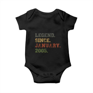 21st Birthday Gifts Baby Onesie Retro 21 Years Old Legend Since January 2005 TS10 Black Print Your Wear