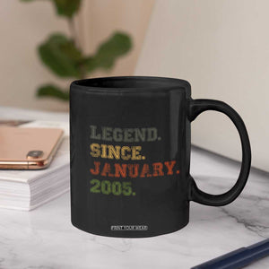 21st Birthday Gifts Coffee Mug Retro 21 Years Old Legend Since January 2005 TS10 Print Your Wear