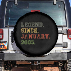 21st Birthday Gifts Spare Tire Cover Retro 21 Years Old Legend Since January 2005 TS10 No hole Black Print Your Wear