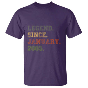 21st Birthday Gifts T Shirt Retro 21 Years Old Legend Since January 2005 TS10 Purple Print Your Wear