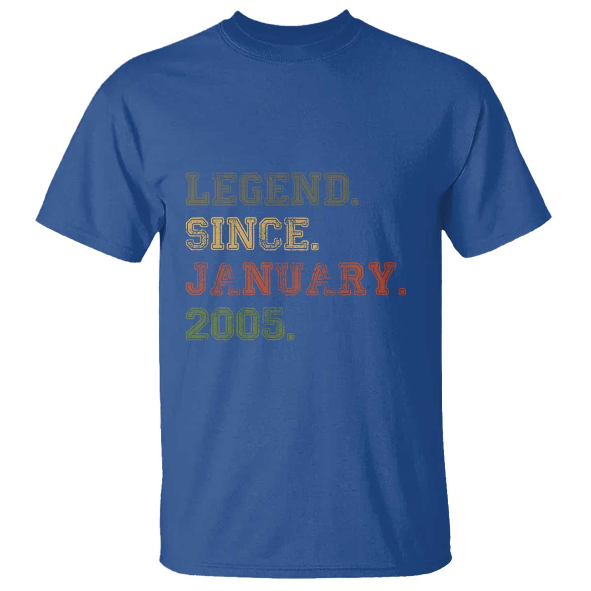 21st Birthday Gifts T Shirt Retro 21 Years Old Legend Since January 2005 TS10 Royal Blue Print Your Wear