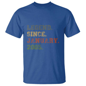 21st Birthday Gifts T Shirt Retro 21 Years Old Legend Since January 2005 TS10 Royal Blue Print Your Wear