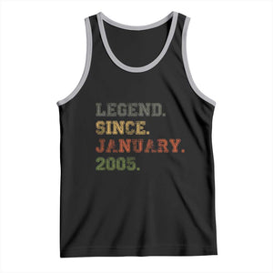 21st Birthday Gifts Tank Top Retro 21 Years Old Legend Since January 2005 TS10 Black Athletic Heather Print Your Wear