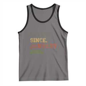 21st Birthday Gifts Tank Top Retro 21 Years Old Legend Since January 2005 TS10 Deep Heather Black Print Your Wear