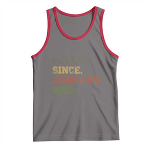 21st Birthday Gifts Tank Top Retro 21 Years Old Legend Since January 2005 TS10 Deep Heather Red Print Your Wear
