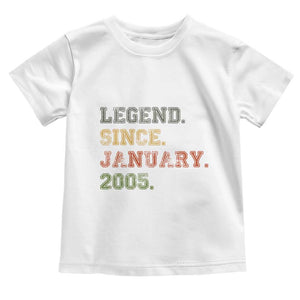 21st Birthday Gifts Toddler T Shirt Retro 21 Years Old Legend Since January 2005 TS10 White Print Your Wear