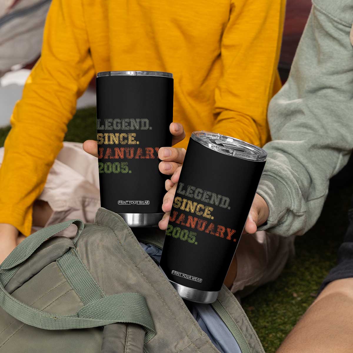 21st Birthday Gifts Tumbler Cup Retro 21 Years Old Legend Since January 2005 TS10 Print Your Wear