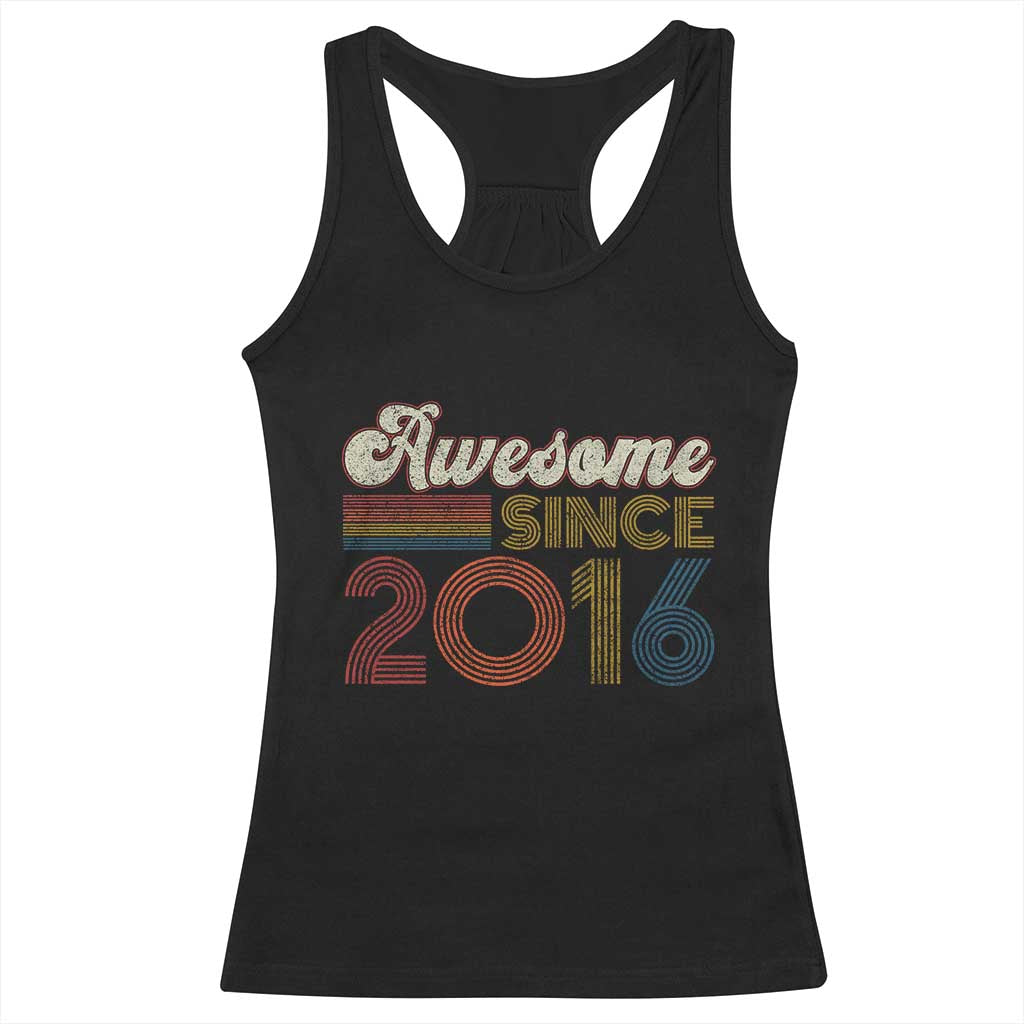Awesome Since 2016 Racerback Tank Top 10yr Bday Son Boy Funny 10th 10 Year Old Birthday TS10 Black Print Your Wear
