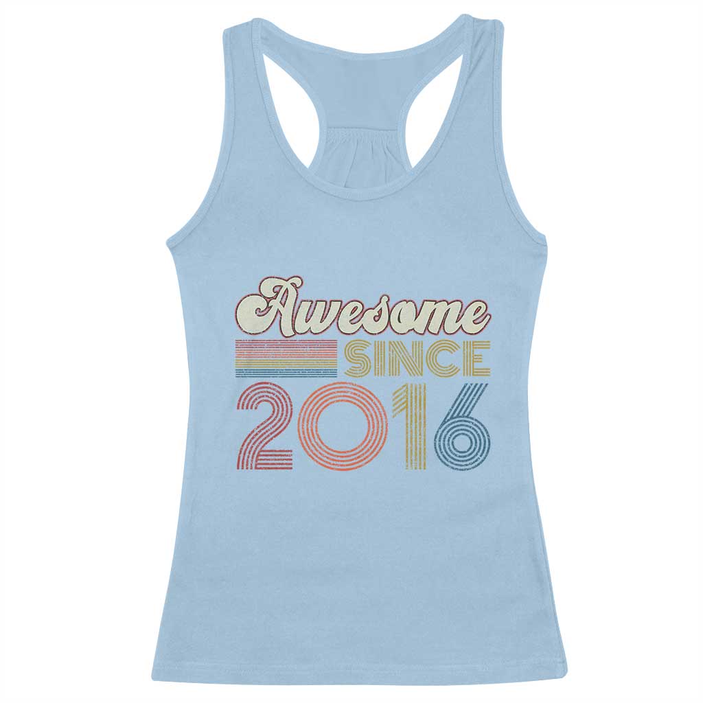 Awesome Since 2016 Racerback Tank Top 10yr Bday Son Boy Funny 10th 10 Year Old Birthday TS10 Light Blue Print Your Wear