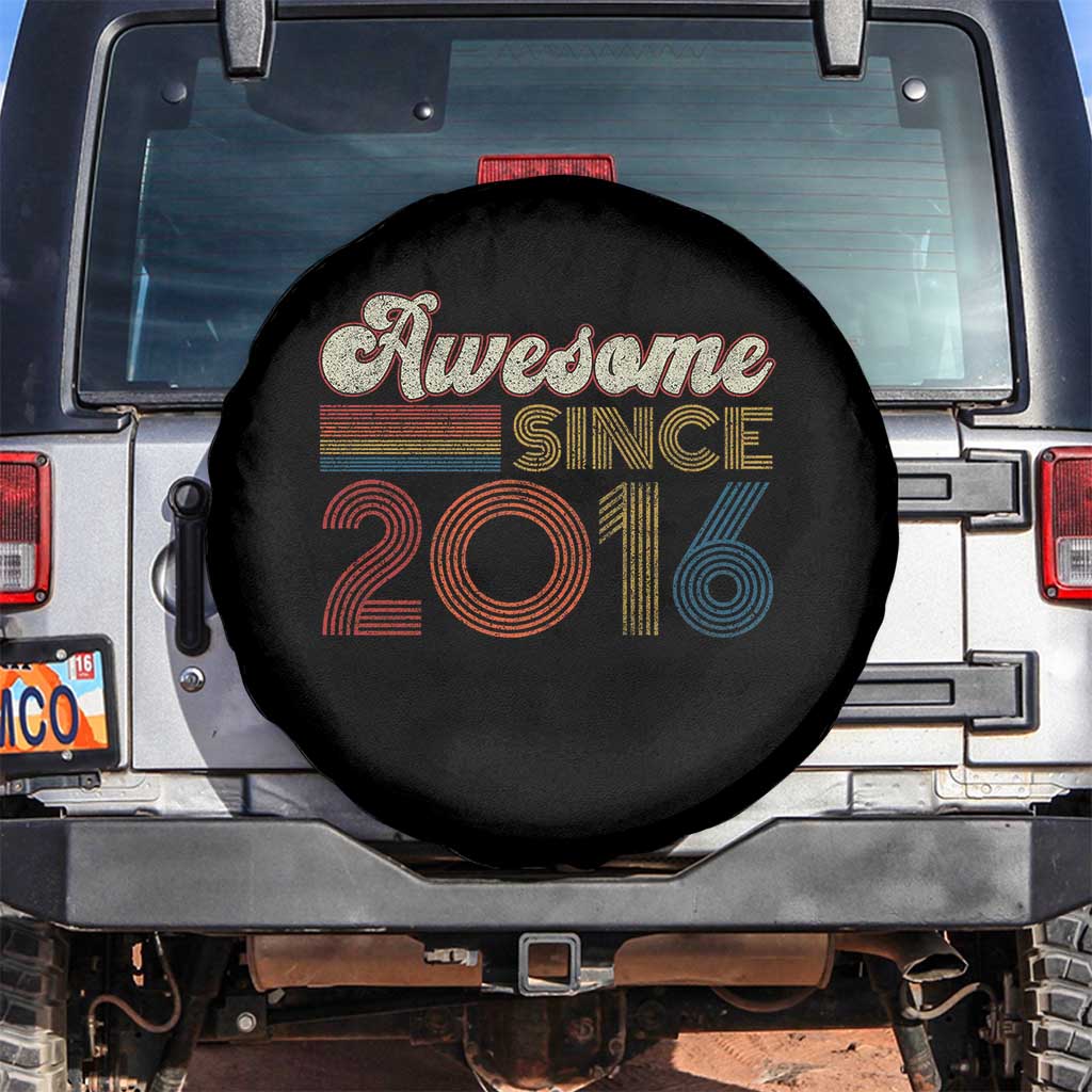 Awesome Since 2016 Spare Tire Cover 10yr Bday Son Boy Funny 10th 10 Year Old Birthday TS10 No hole Black Print Your Wear