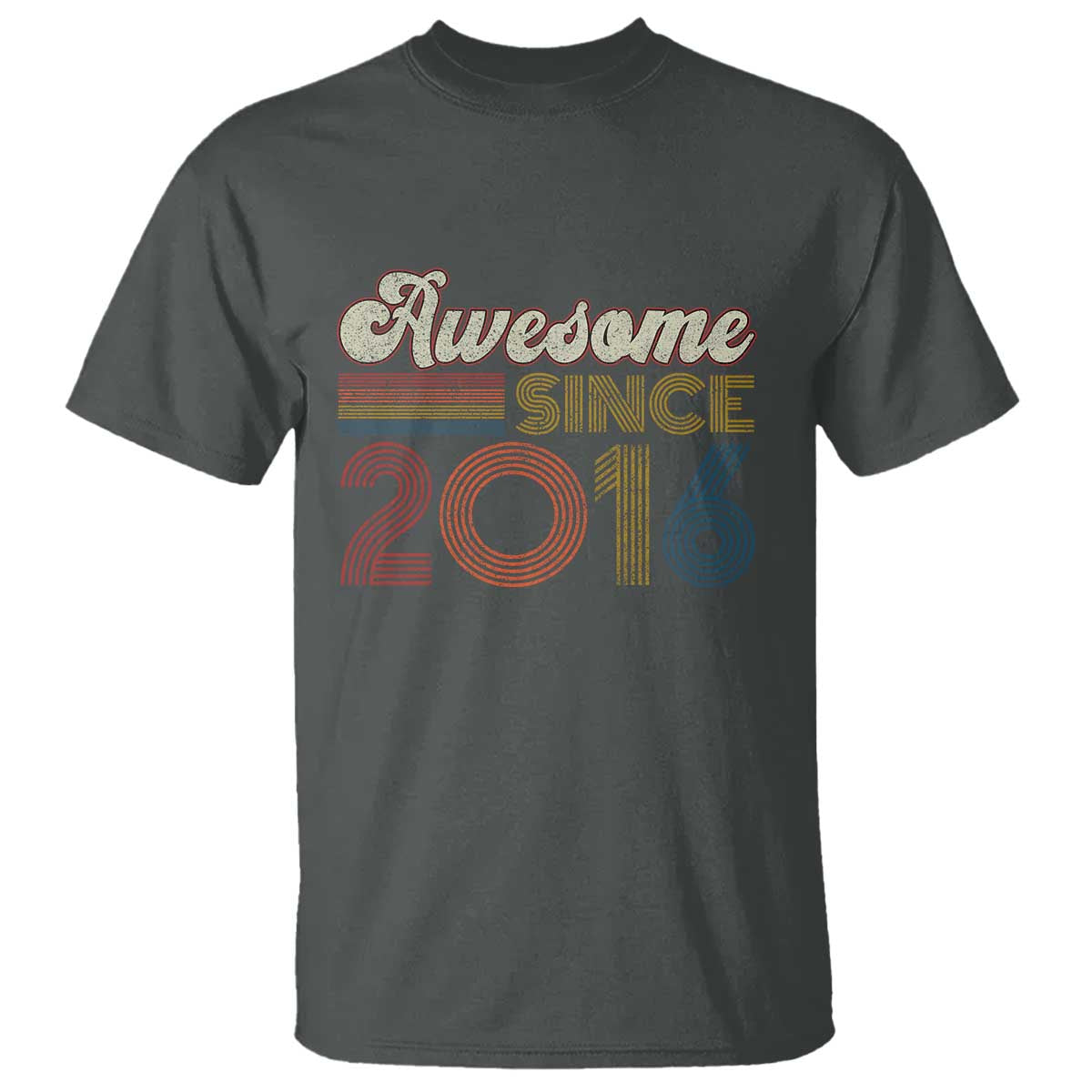Awesome Since 2016 T Shirt 10yr Bday Son Boy Funny 10th 10 Year Old Birthday TS10 Dark Heather Print Your Wear